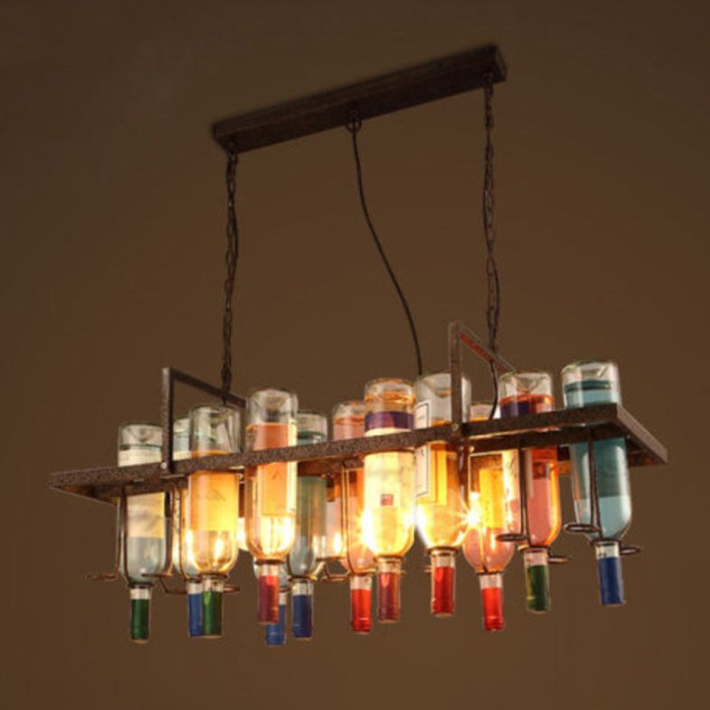 Vintage stijl rond kroonluchter verlichting armatuur glazen hangsellamp in meerkleurig