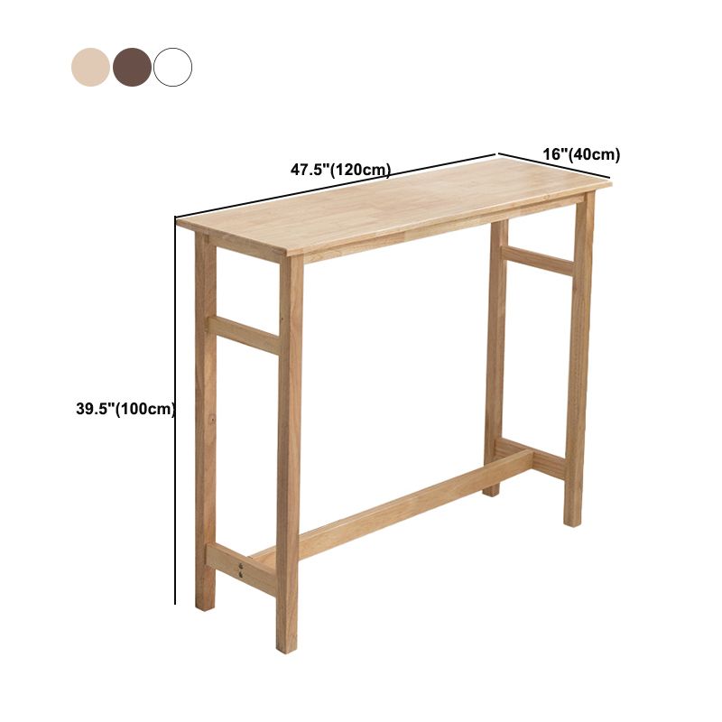 Contemporary Solid Wood Bar Table 47.2"L Trestle Base Bar Desk for Indoor