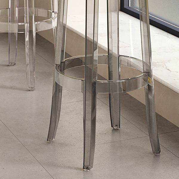 Contemporary Plastic Backless Counter High Stool with 4 Legs