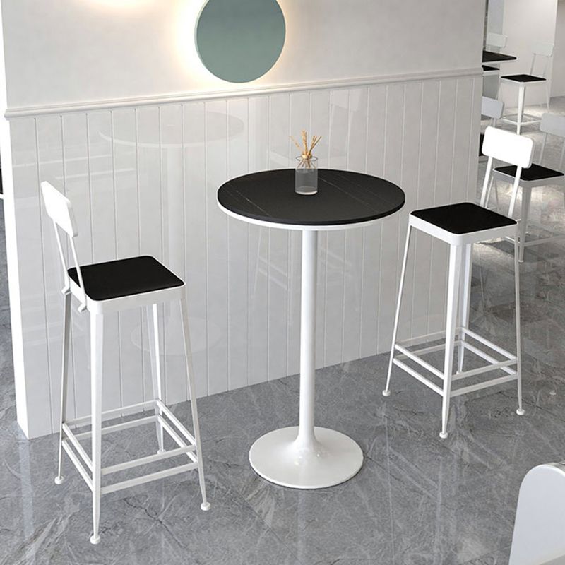 Glam Pub Table Round Pedestal Bar Table for Indoor and Breakroom