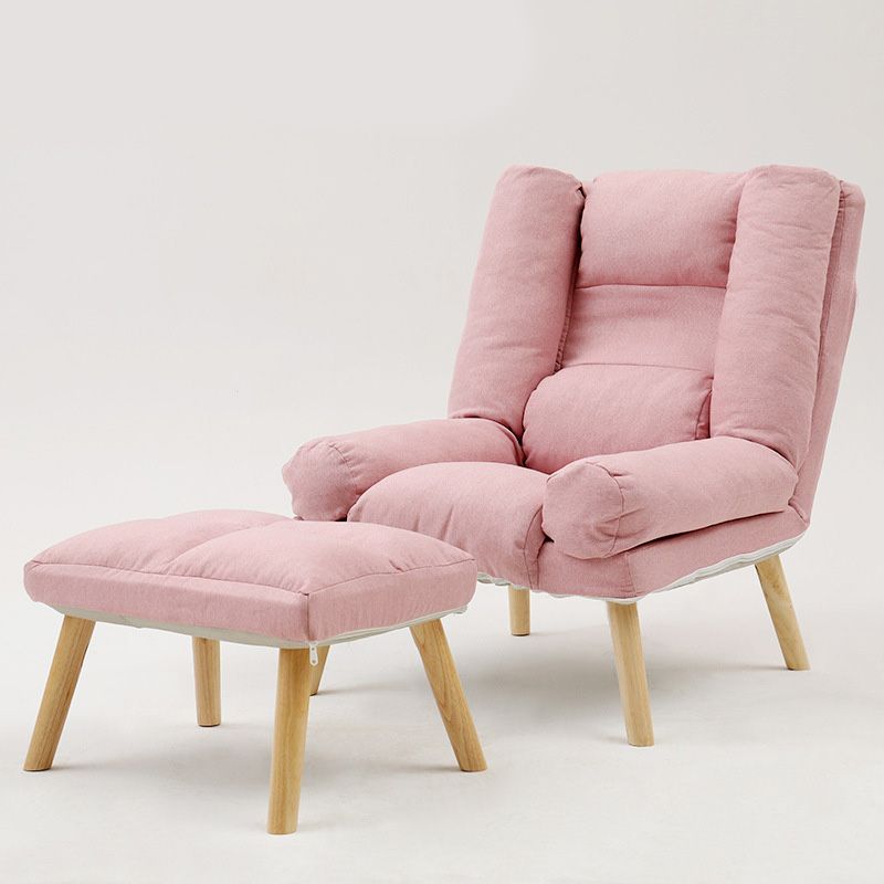 29.52"Wide Cotton Blend Arm Chair with Basic Four Legs Pillow Back Armchair