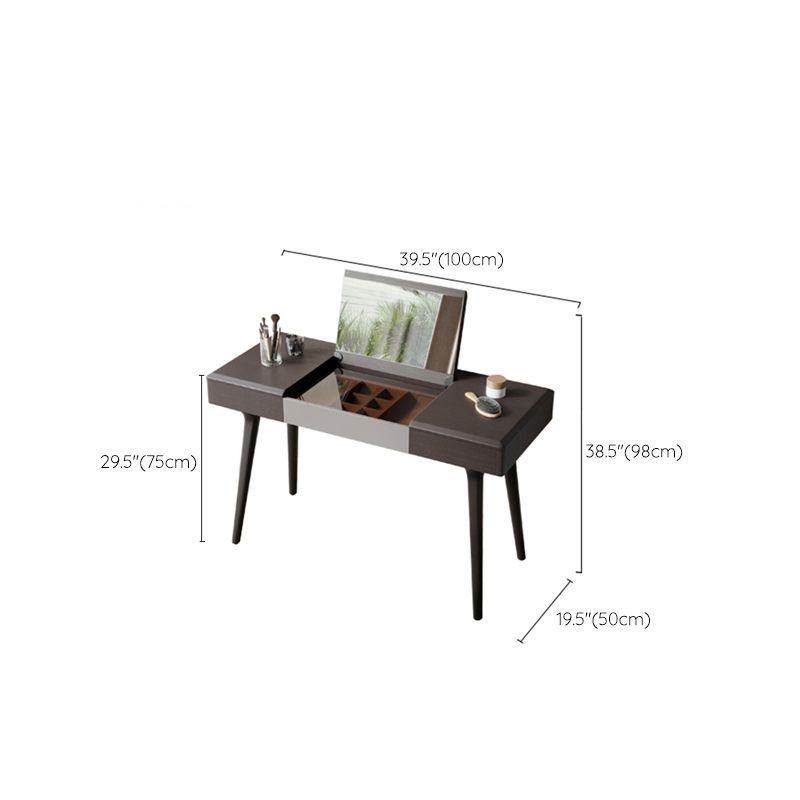 Contemporary Bedroom Makeup Vanity Desk Glass Vanity Dressing Table with Drawer
