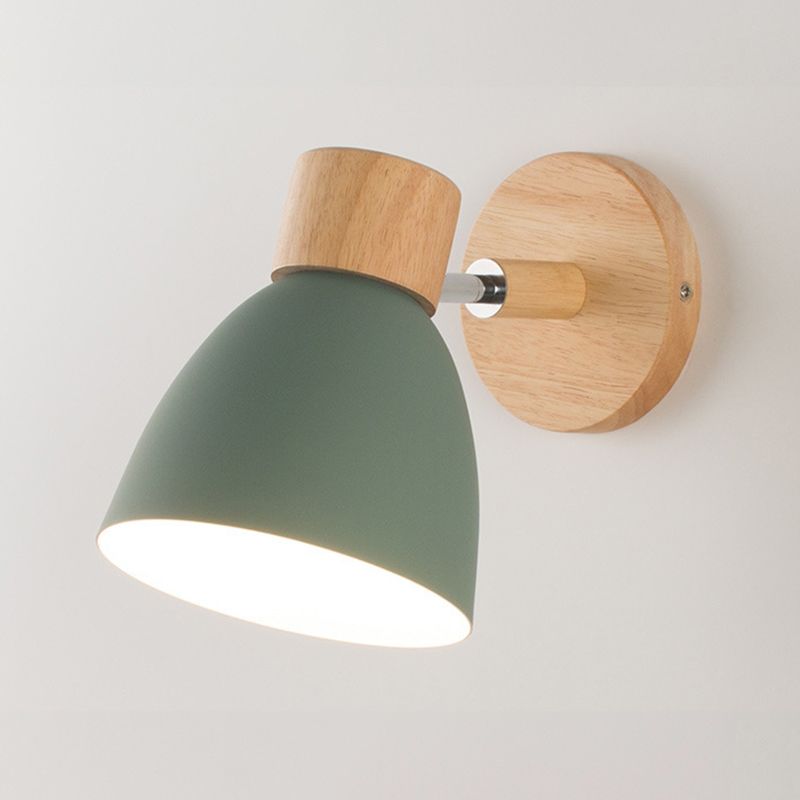 Wooden Simplicity Wall Sconce Colorful Metal Wall Mounted Lamp for Sitting Room