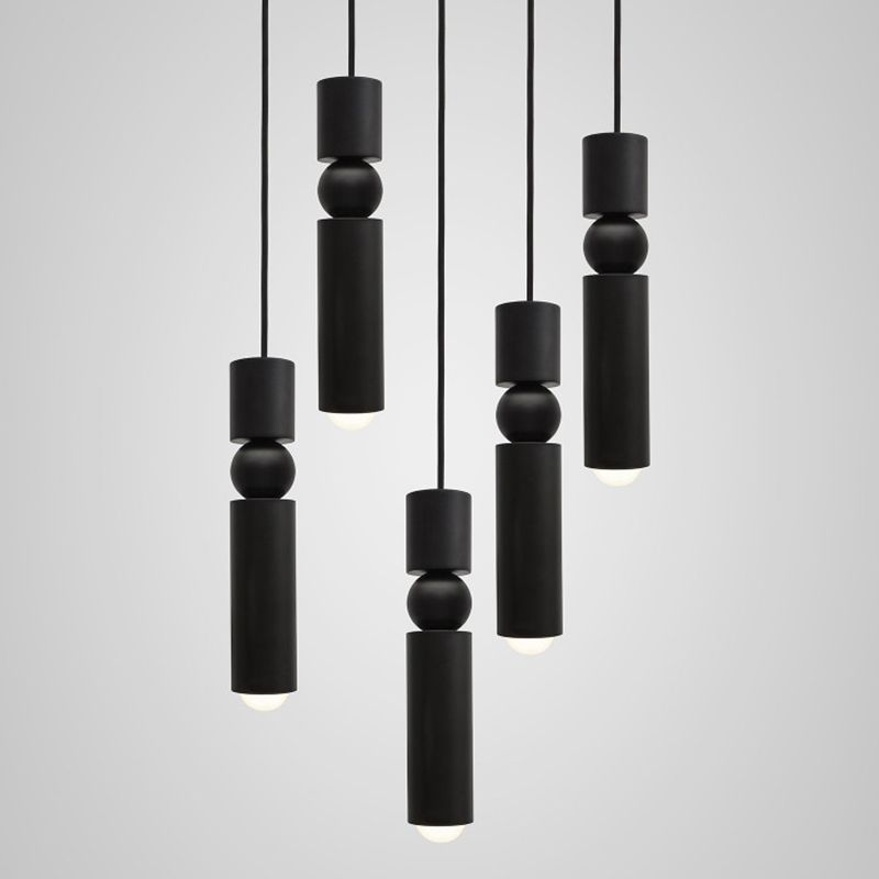 Cilindro a forma di geometrico a forma di metallo appeso a 1 luce post-moderna mini ciondolo per camera da letto