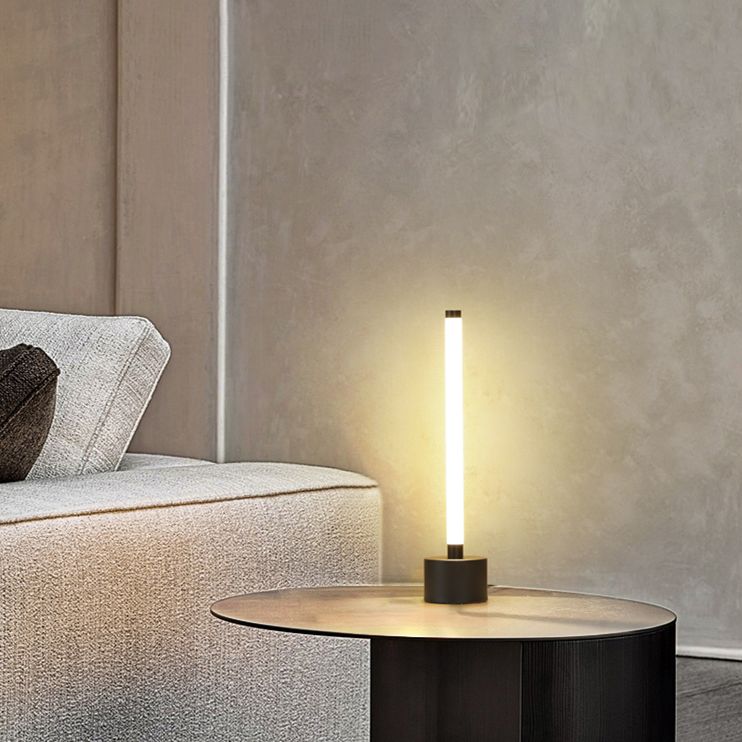 Semplice lampada da comodino a LED tubolare a LED lampada da comodino acrilico con interruttore on-off