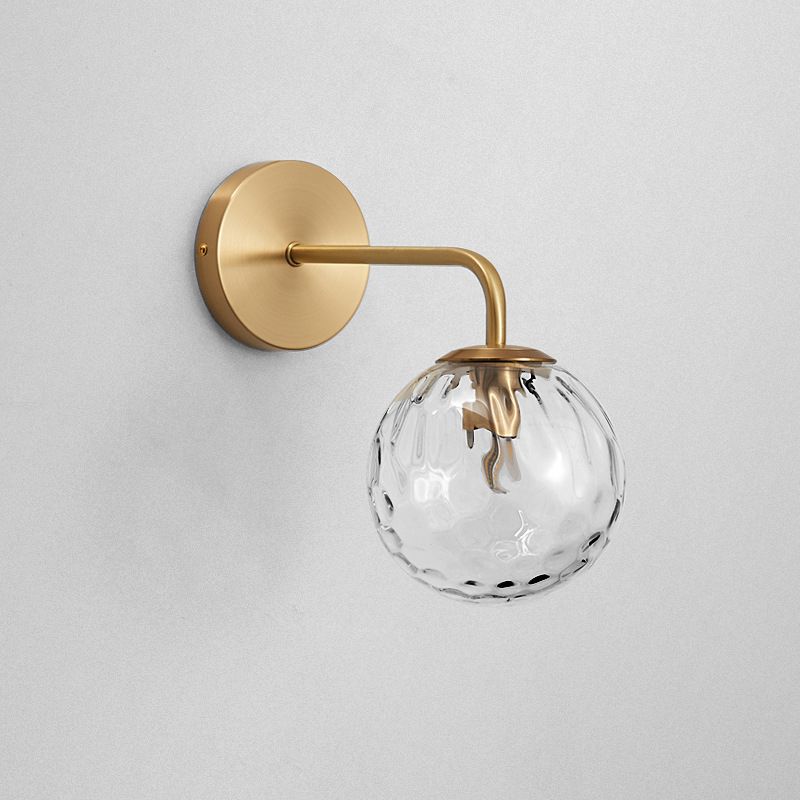 Orb Leuchtenbeleuchtung industriell geblasenes Glas 1-Licht-Wandlampen in Gold und Schwarz