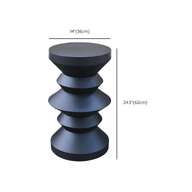 14" Wide Contemporary Corner Table Round Metal Black Side Table