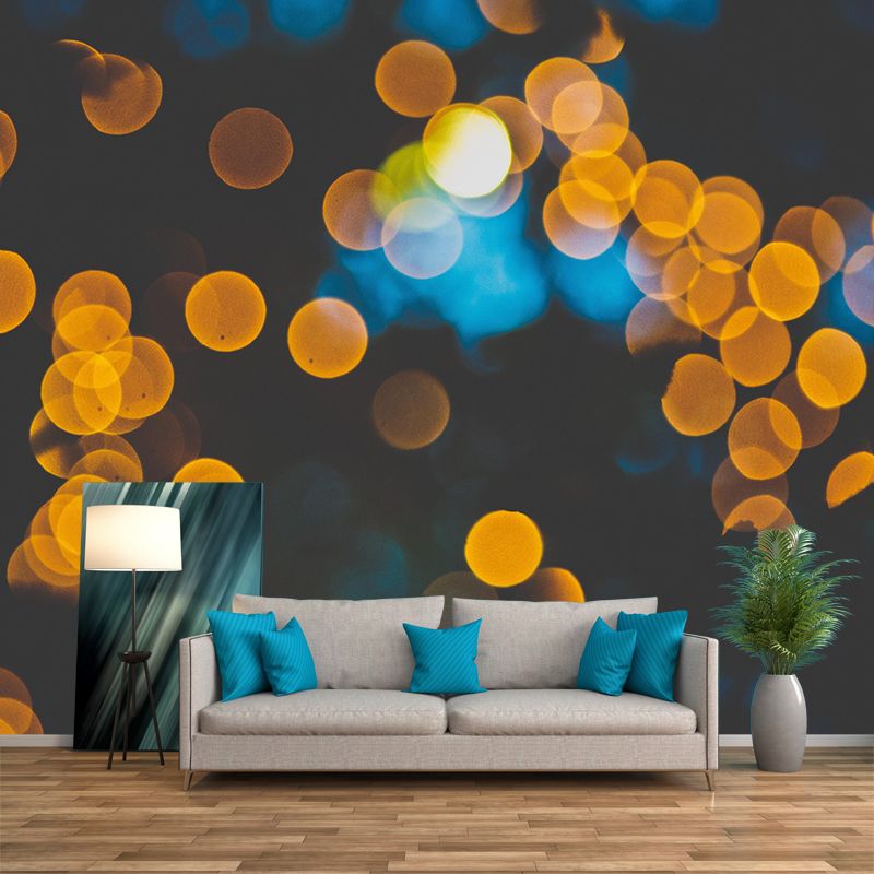 Horizontal Illustration Bokeh Wall Mural Moisture Resistant for Home Decoration