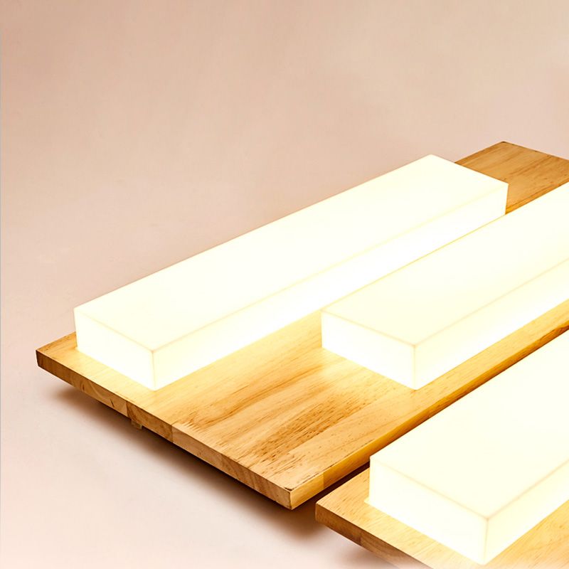 Multi-light Wooden Simplicity LED Ceiling Lamp Flush Mount Ceiling Light for Living Room
