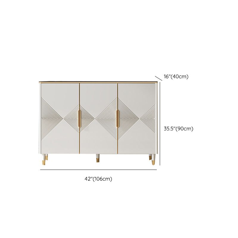 Glam Style Sideboard Wood Adjustable Shelving Side Board with Cabinets and Drawers