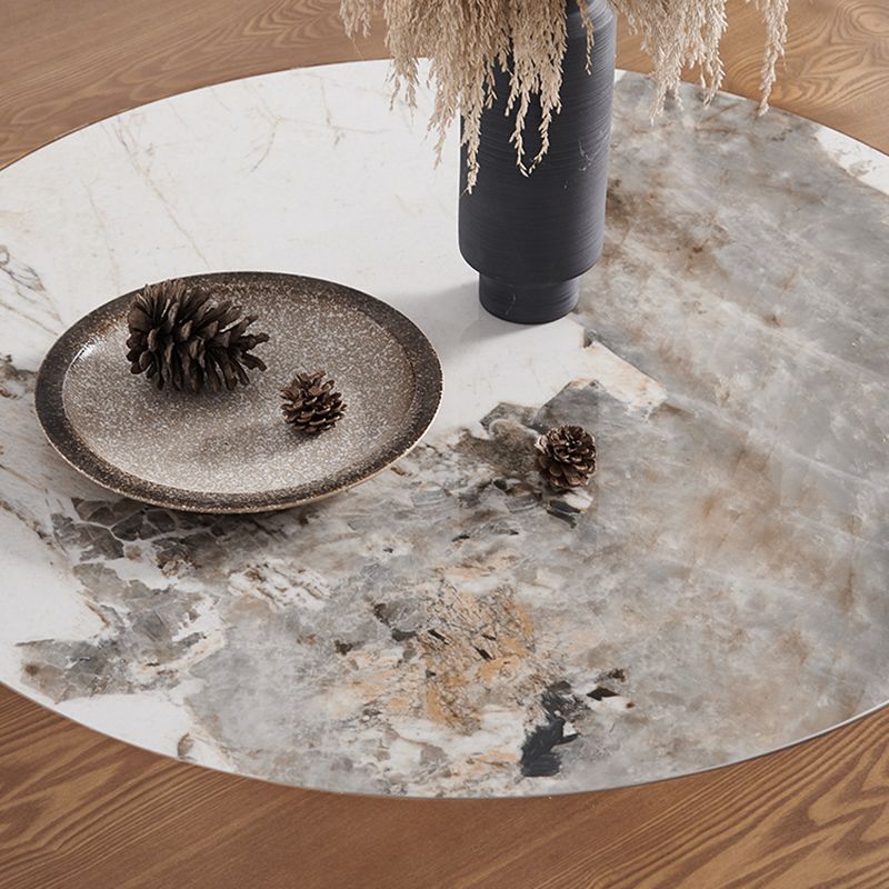 Modern Dining Set 1/4/5/7 Pcs Round Solid Wood Dining Table and Armless Chairs