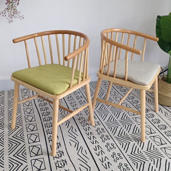 Modern Wood Dining Chair Slat Back Side Chair in Matte Finish for Home