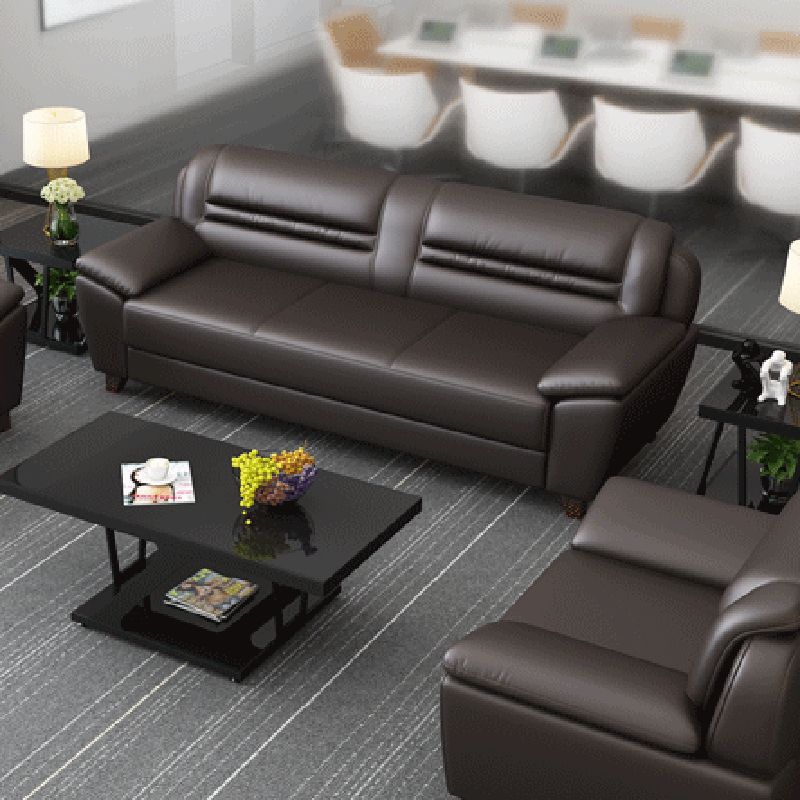 Modern Leather Match Pillow Top Arm Sewn Pillow Back Sofa for Living Room