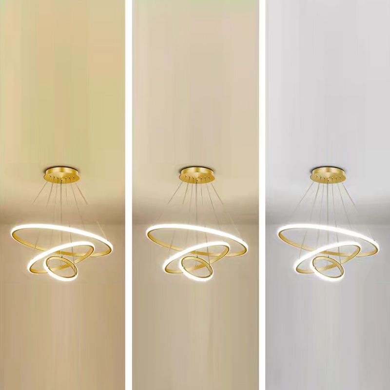 Modern Ring Shape Chandelier Light Fixtures Restaurant Hanging Chandelier for Sitting Room