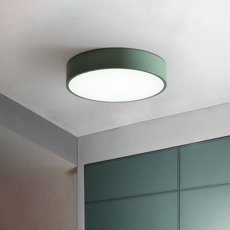 Lámpara de techo empotrada redonda Macaron con protector acrílico para sala de estar