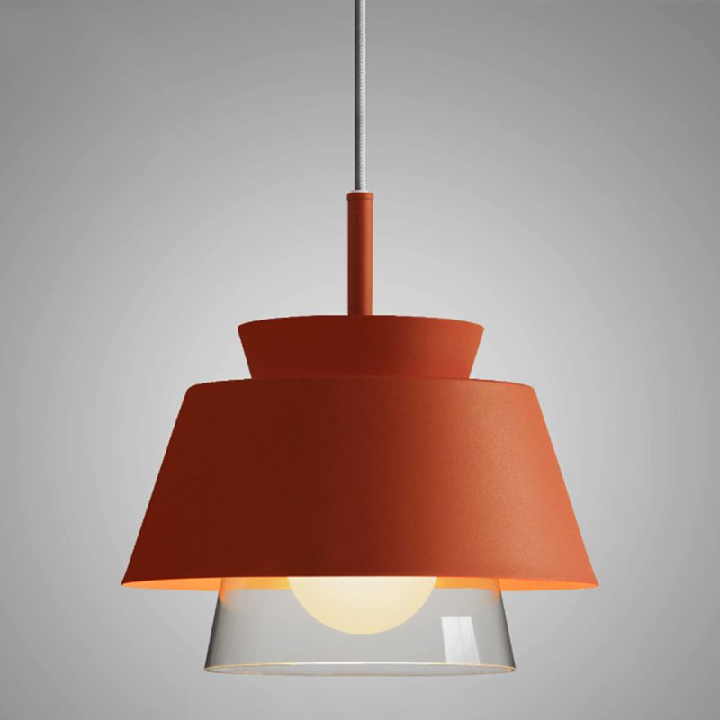 Metal Barrel Hanging Lights Modern Macaron Style 1 Light Pendant Light pour salle à manger