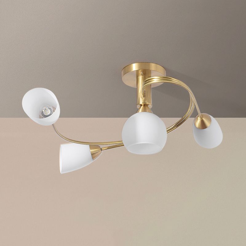 Metal Geometric Flush Mount Lights Contemporary Style 4/6 Lights Flush Ceiling Lights