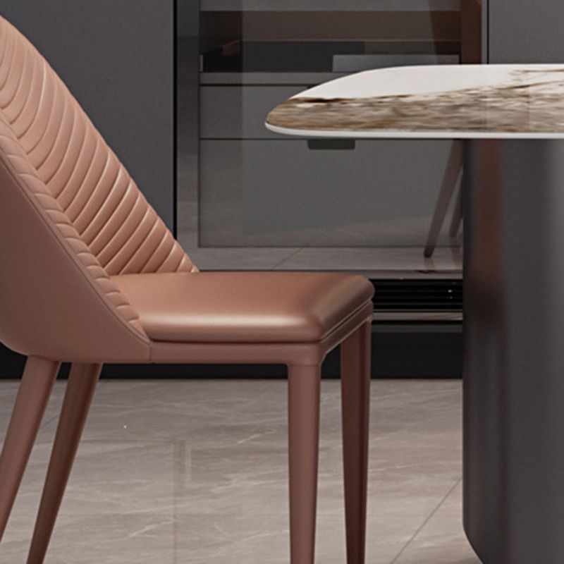 Modern Style 1/4/5/7 Pieces Dining Chairs Set Rectangle Stone Furniture in White