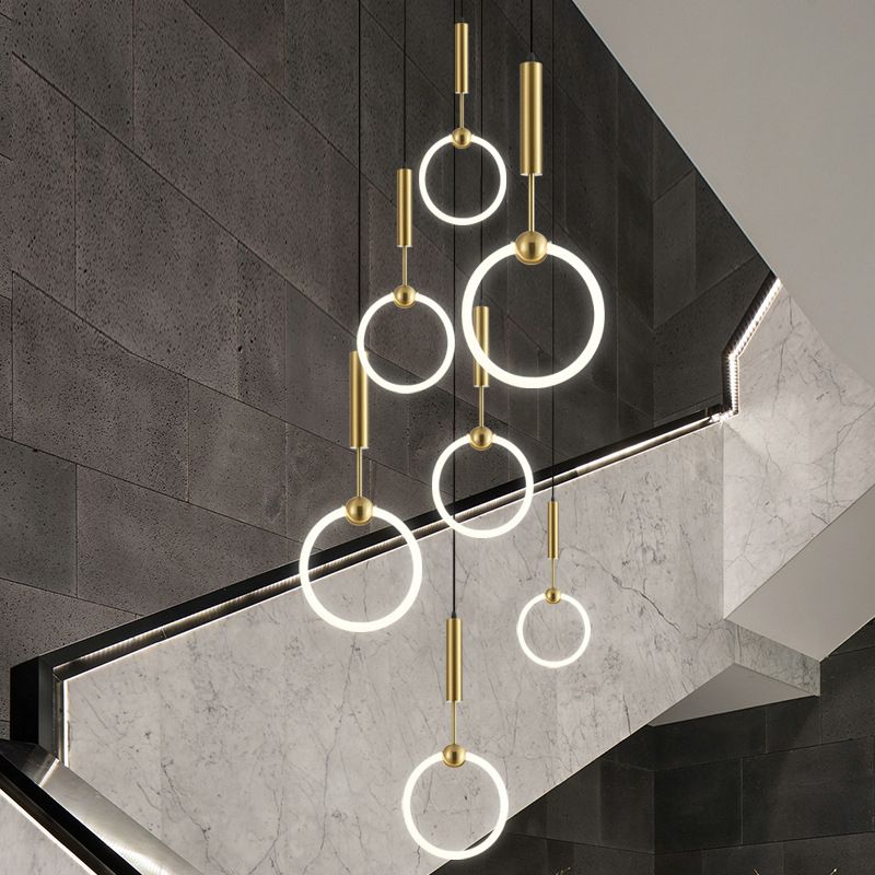 Gouden ronde vorm hanglamp moderne minimalistische ledhanglamp voor woonkamer