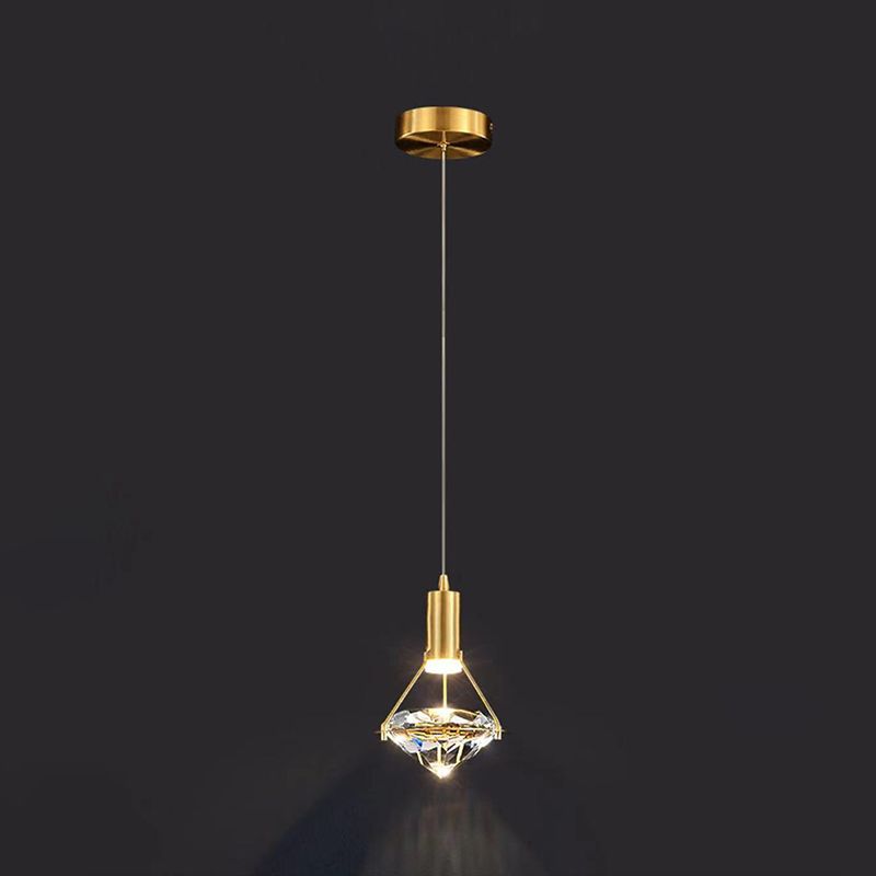 Brass Crystal LED hanglamp in moderne luxe stijl koper geometrische hanglamp voor slaapkamer