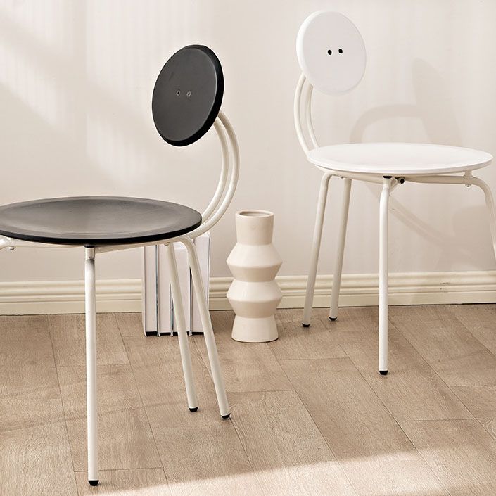 Modern Armless Dining Chair Metal Frame Open Back Dining Chair for Dining Room