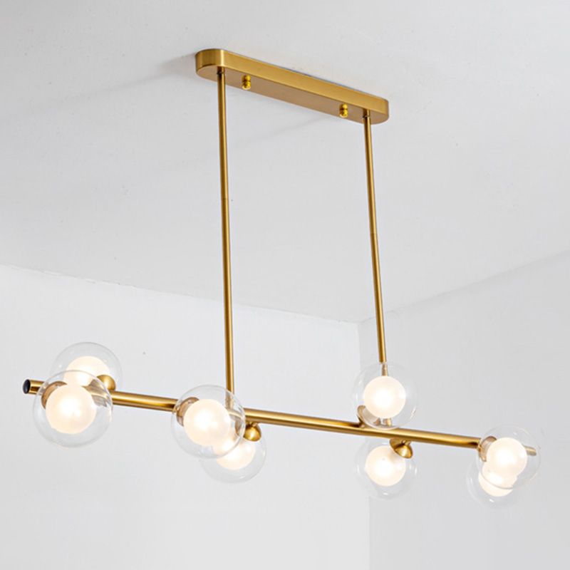 Gold Bubbles Island Luz colgante Simplicidad estilo lámpara de lámpara de vidrio