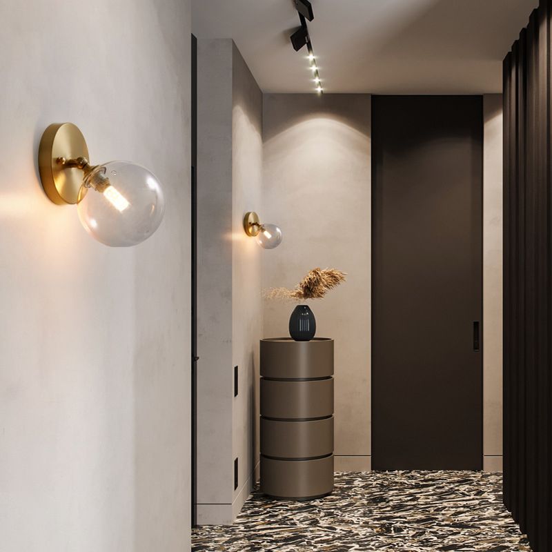 1-Light Sconce Light Fixture Modern Style Metal Wall Lighting for Bedroom