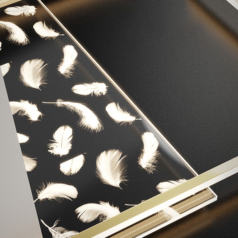 Plafonnier LED moderne et créatif en plumes, 3 lumières en fer, pour salon et chambre à coucher