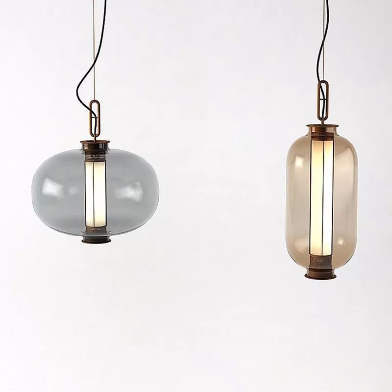 Geometric Hanging Lights Industrial Style Glass 1 Light Pendant Light Kit