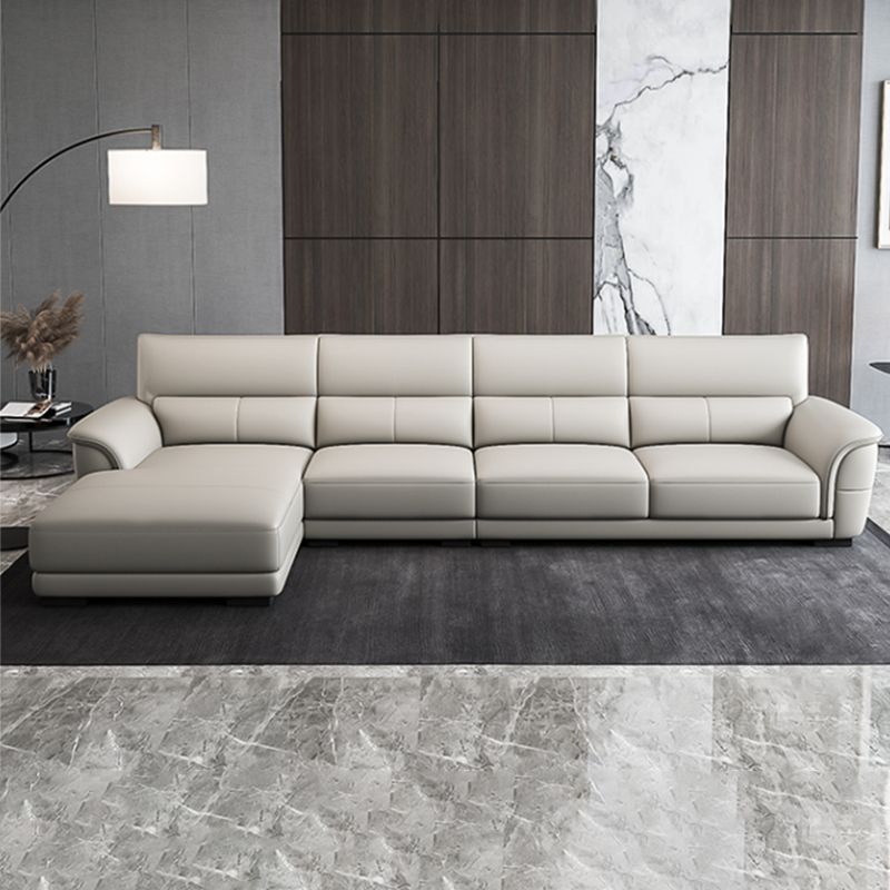 Nordic Style Leather Upholstery Sofa Bed with Inverted Armrest Cushioning