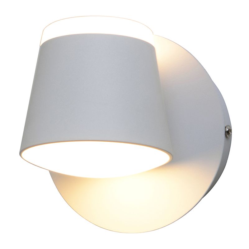 Modern Metal Wall Sconce LED Wall Light with Aluminum Shade in Black and White for Bedroom
