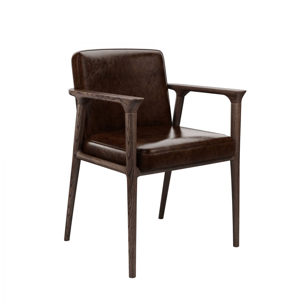 Traditional Style Ash Wood Chairs Solid Back Arm Kichen Dining Rooms Chair