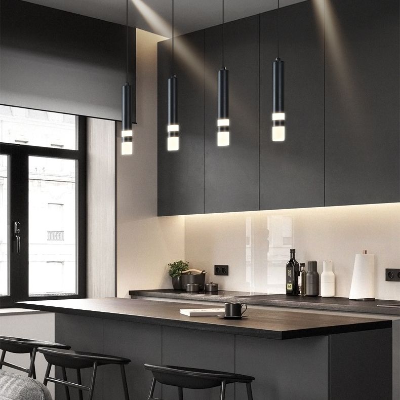 Lampada cilindrica isola semplicità stile in metallo a led isola illuminazione