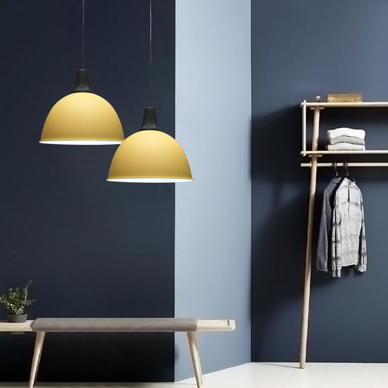 Contemporary Style Dome Pendant Light Kit Metal Dinning Room Hanging Pendant Lamp