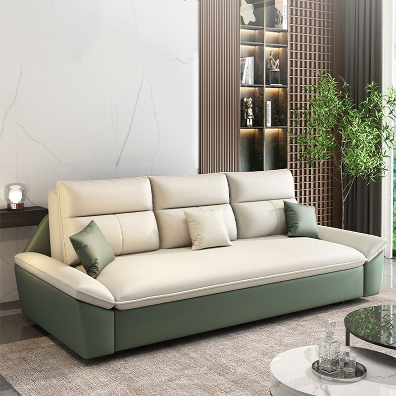 Convertible Sofa Bed Flared Arm Sofa with Pillows with Storage