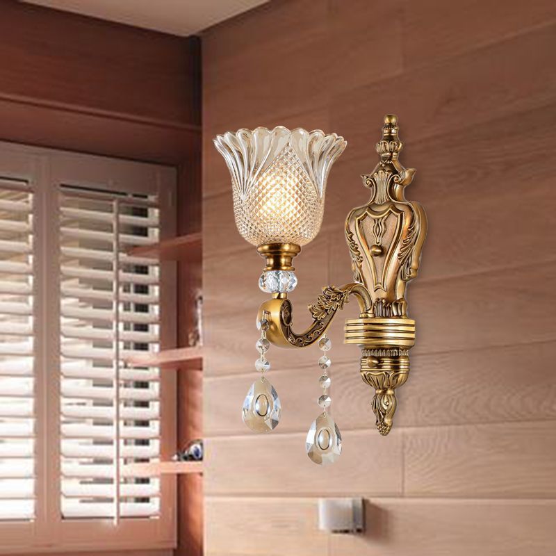 Bell Beldroom Mur Light Gifce Vintage Crystal Crystal 1 HEAD LASC MUR MUR ALIMENTATION