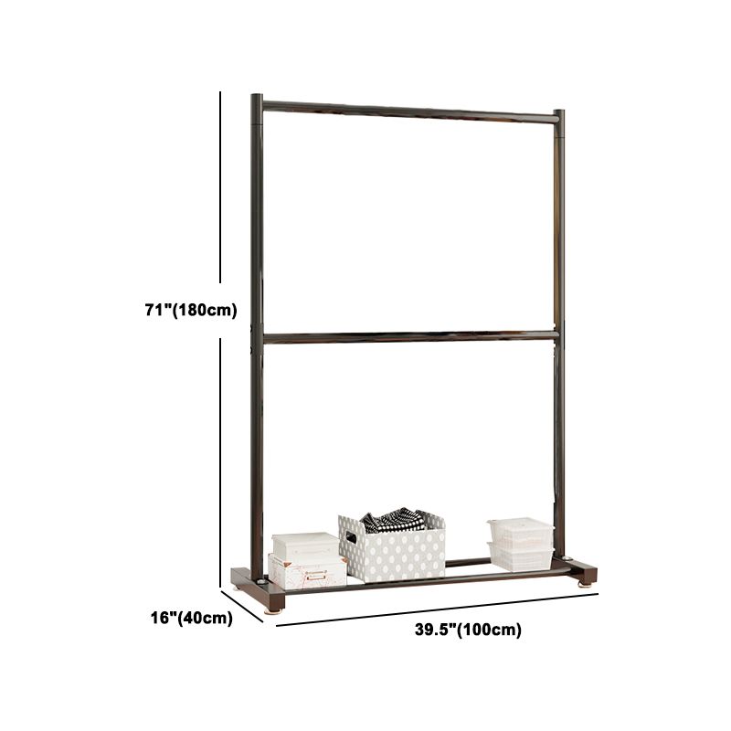 Contemporary Style Open Armoire Stainless Steel Cabinet with Clothing Rod