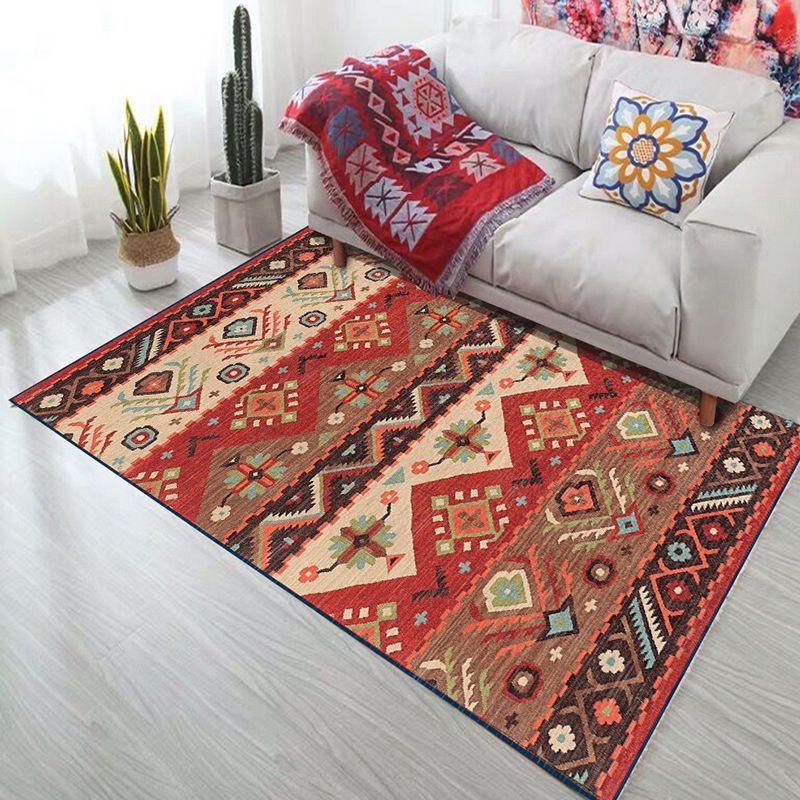 Tapis de géométrie audacieux Polypropylène Bohemia Carpet Pet Friendly Machine Washable Not Slip Rapier pour le salon
