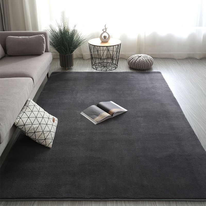 Simplicity Plain Area Rug Comfort Rug Polyester Anti-Slip Carpet for Home Decor