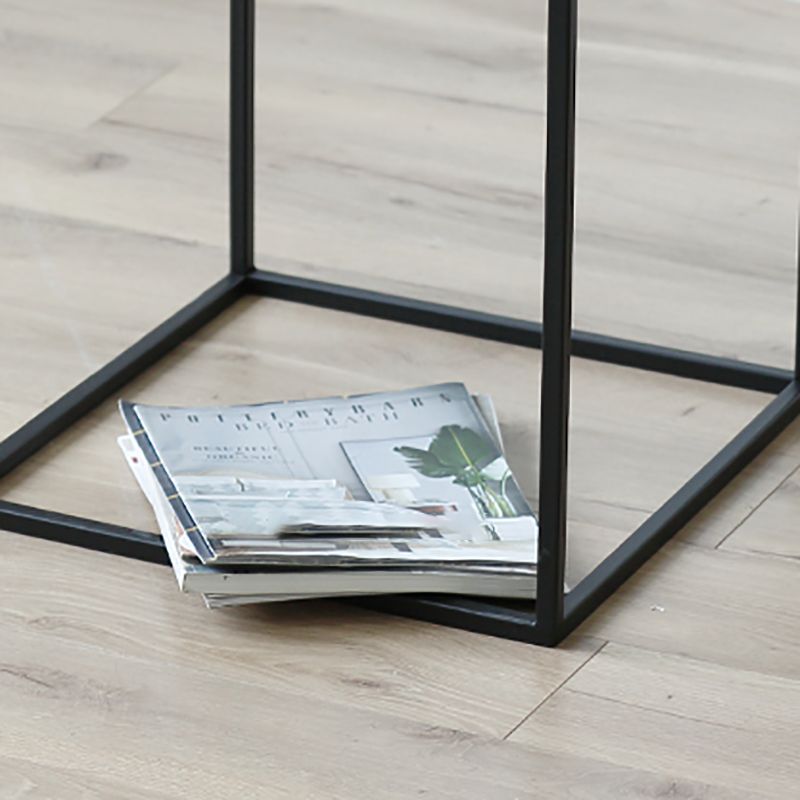 Glam Frame Coffee Table Slate Square Cocktail Table for Living Room