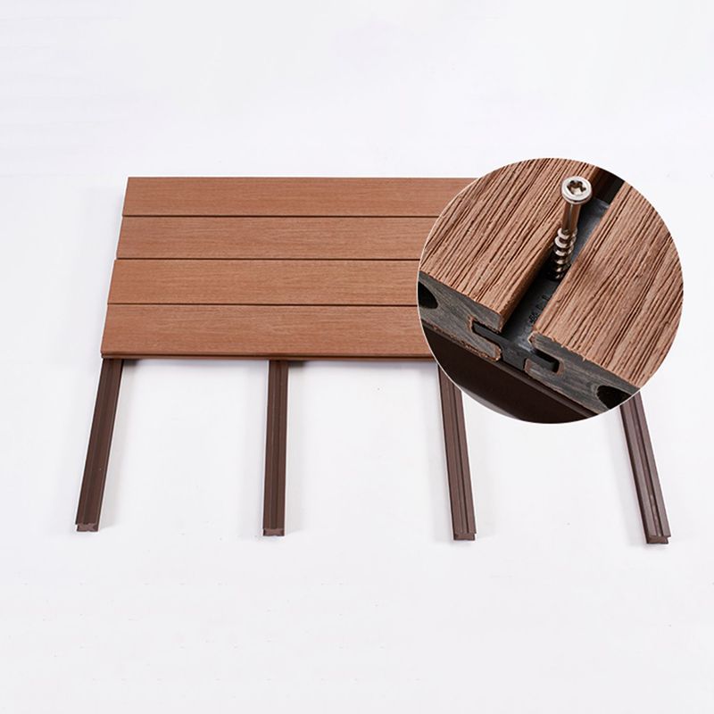 Composite Deck Tile Kit Embossed Nailed Pattern Patio Flooring Tiles