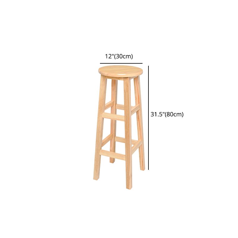 Modern Style Solid Wood Bar Stool with Footrest Living Room Lounge Bar Stool