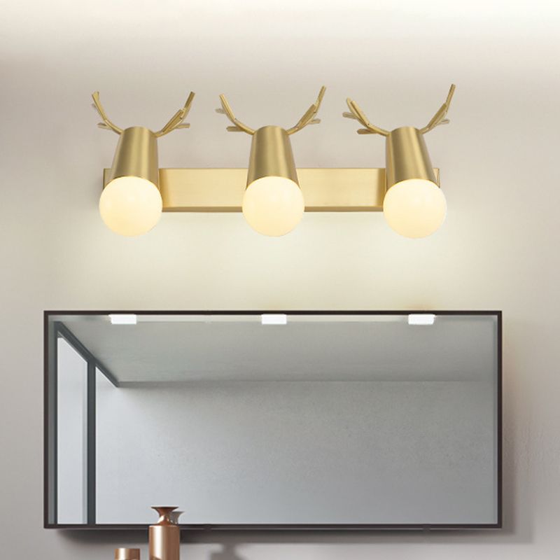 Metal Wall Lighting Modern Style Sconce Lamp in Gold for Bathroom