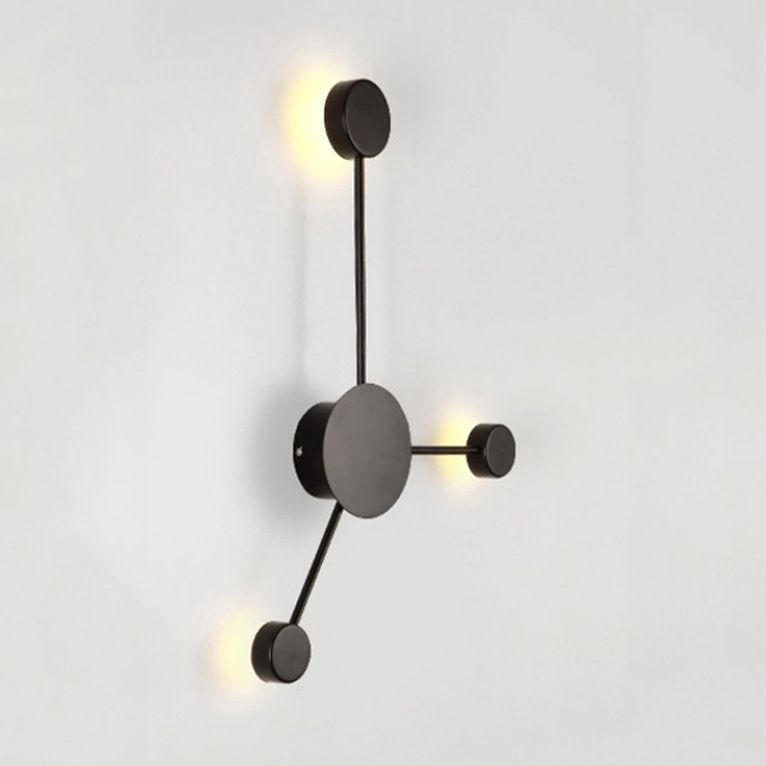 Black/White Sputnik Wall Sconce Light Fixture Modern LED 2/3/6 Lights Acrylic Wall Lamp in Warm/White Light
