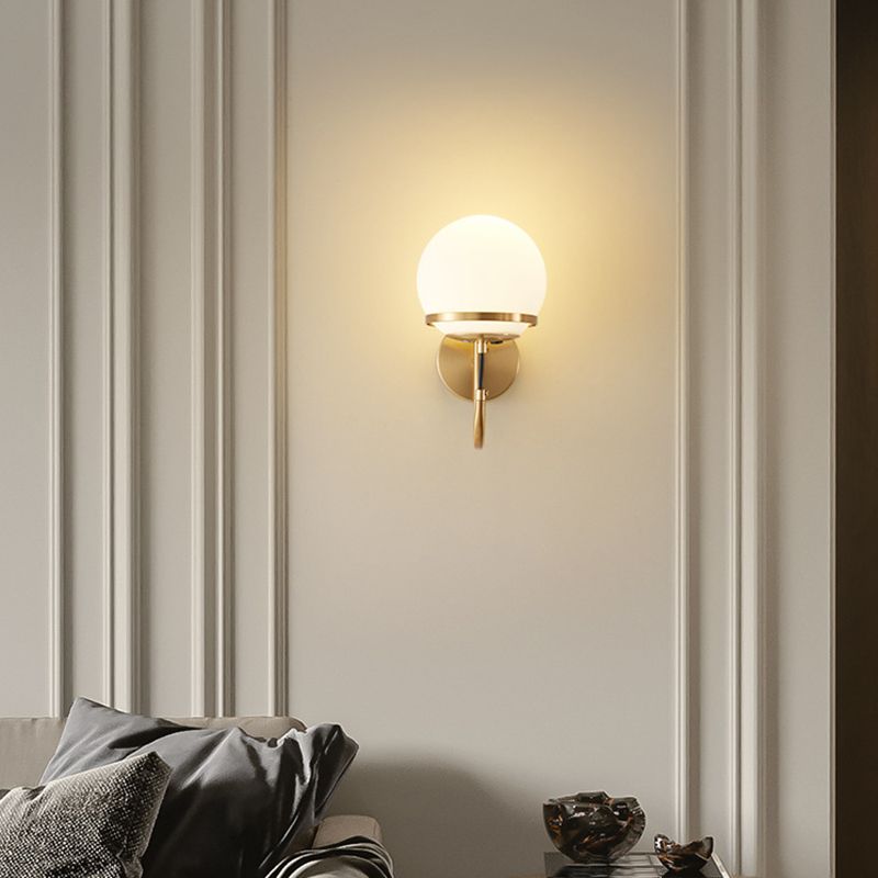 Global Wall Lighting Modern Glass 1 Light Rustic Wall Sconces in Gold