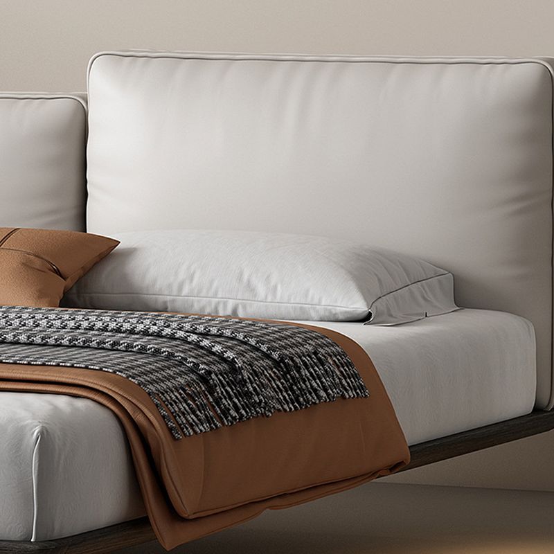 Modern Style Upholstered Headboard/white Grey Leather Suspension Bed