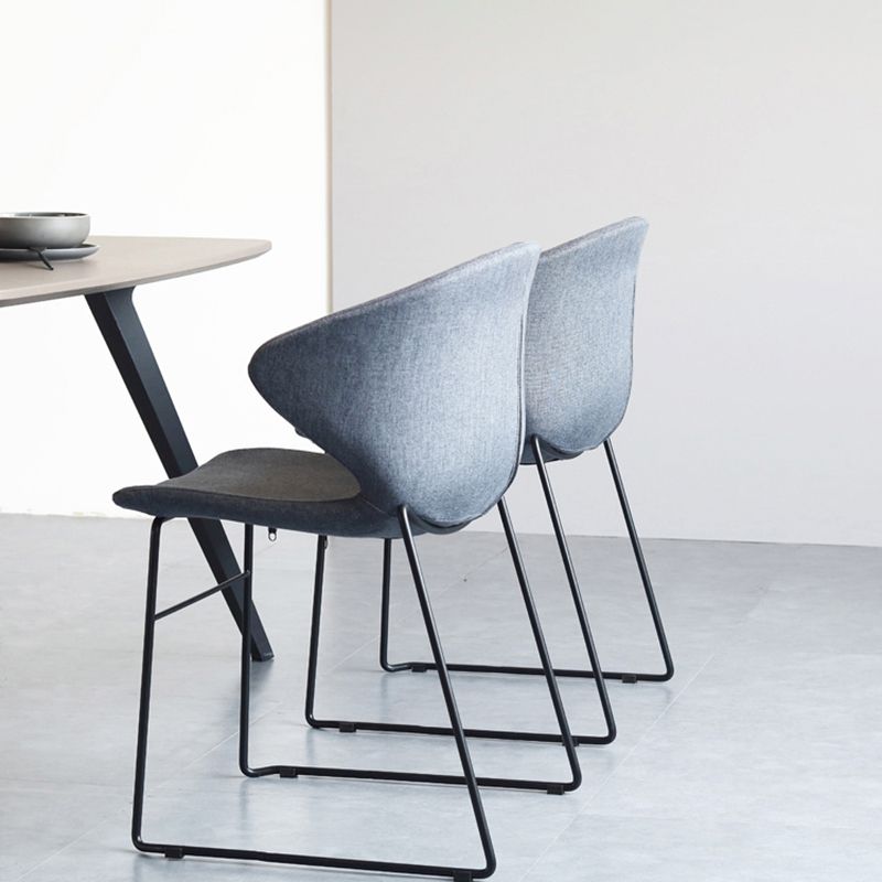 Contemporary Style Dining Chair Armless Metal Side Wingback Chairs for Kitchen