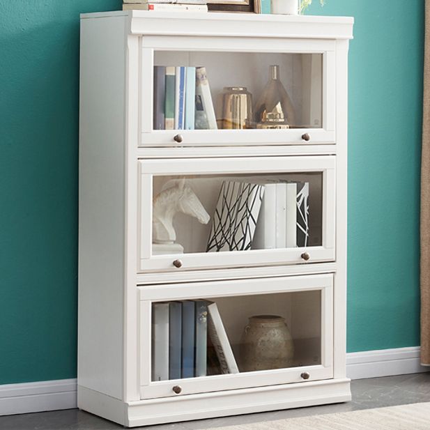 Wooden Vertical Bookcase Contemporary Closed Back Bookshelf for Home Office