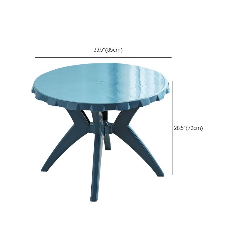 Modern Style Dining Table Outdoor Plastic Patio Table with Umbrella Hole