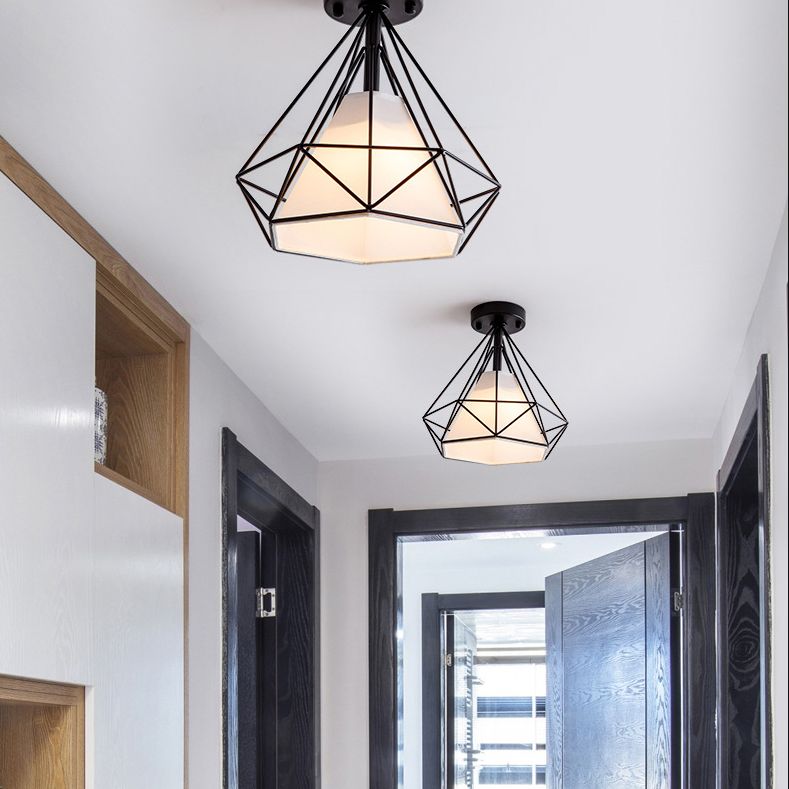 Lampada a montaggio a soffitto in metallo in metallo industriale 1 lampada a soffitto leggera